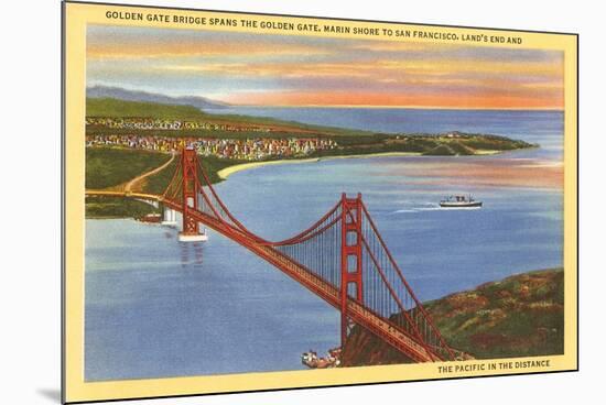 Golden Gate Bridge, San Francisco, California-null-Mounted Art Print