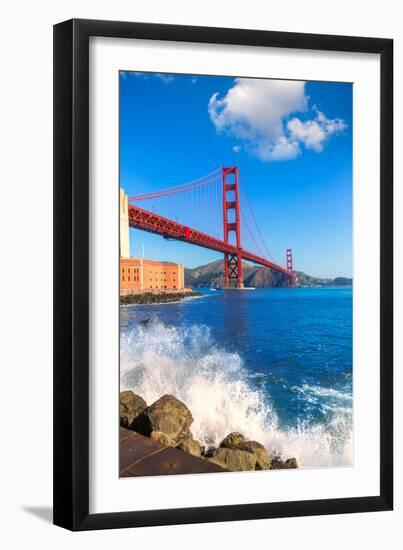 Golden Gate Bridge San Francisco from Presidio in California USA-holbox-Framed Premium Photographic Print