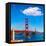 Golden Gate Bridge San Francisco from Presidio in California USA-holbox-Framed Stretched Canvas