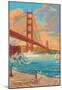 Golden Gate Bridge Sunset - 75Th Anniversary - San Francisco, Ca-null-Mounted Poster