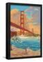 Golden Gate Bridge Sunset - 75Th Anniversary - San Francisco, Ca-null-Framed Poster