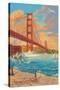Golden Gate Bridge Sunset - 75th Anniversary - San Francisco, CA-Lantern Press-Stretched Canvas