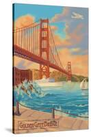 Golden Gate Bridge Sunset - 75th Anniversary - San Francisco, CA-Lantern Press-Stretched Canvas
