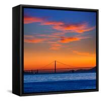 Golden Gate Bridge Sunset in San Francisco California USA-holbox-Framed Stretched Canvas