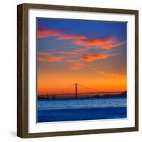 Golden Gate Bridge Sunset in San Francisco California USA-holbox-Framed Photographic Print