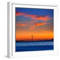 Golden Gate Bridge Sunset in San Francisco California USA-holbox-Framed Photographic Print