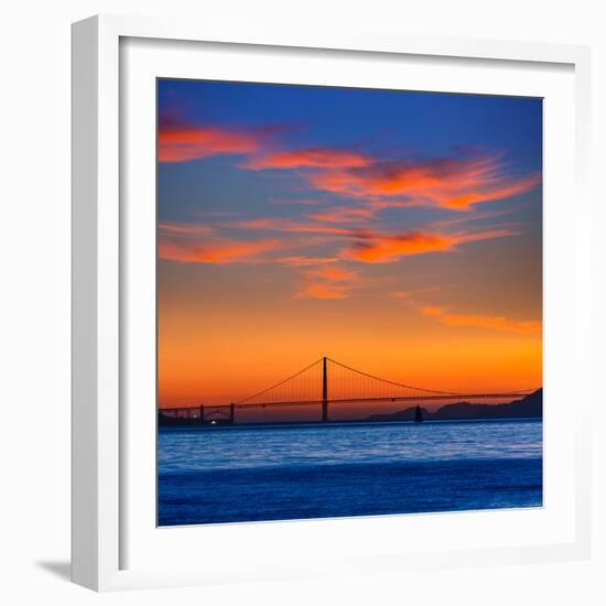 Golden Gate Bridge Sunset in San Francisco California USA-holbox-Framed Photographic Print