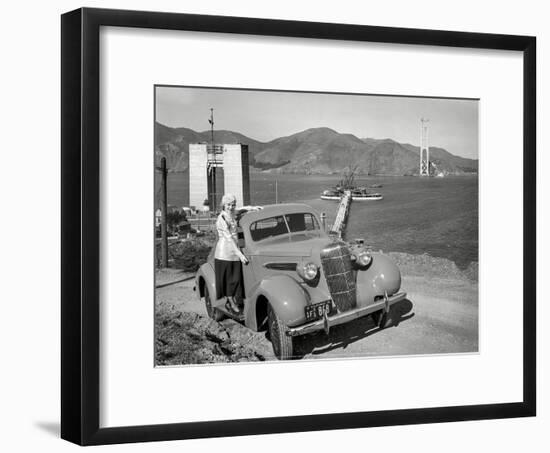 Golden Gate Bridge Under Construction, 1935, San Francisco-Unknown-Framed Art Print