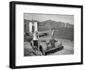 Golden Gate Bridge Under Construction, 1935, San Francisco-Unknown-Framed Art Print