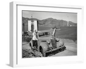 Golden Gate Bridge Under Construction, 1935, San Francisco-Unknown-Framed Art Print