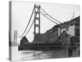 Golden Gate Bridge under Construction-null-Stretched Canvas