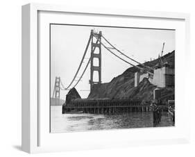 Golden Gate Bridge under Construction-null-Framed Premium Photographic Print