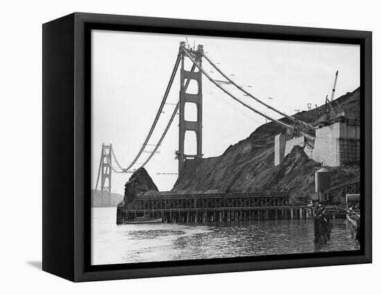 Golden Gate Bridge under Construction-null-Framed Stretched Canvas