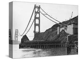 Golden Gate Bridge under Construction-null-Stretched Canvas