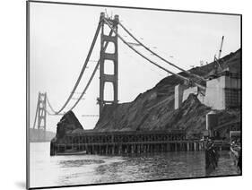 Golden Gate Bridge under Construction-null-Mounted Photographic Print