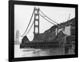 Golden Gate Bridge under Construction-null-Framed Photographic Print