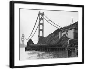 Golden Gate Bridge under Construction-null-Framed Photographic Print