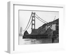 Golden Gate Bridge under Construction-null-Framed Photographic Print