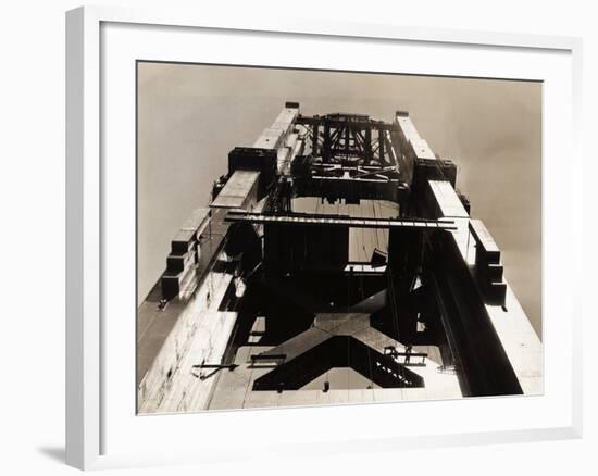 Golden Gate Bridge under Construction-null-Framed Photographic Print