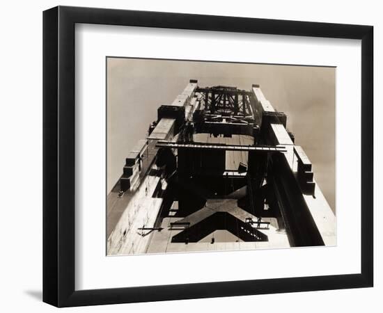 Golden Gate Bridge under Construction-null-Framed Photographic Print