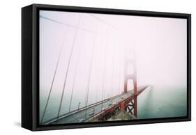 Golden Gate Bridge White Out, Foggy Day at San Francisco-Vincent James-Framed Stretched Canvas