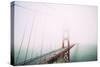 Golden Gate Bridge White Out, Foggy Day at San Francisco-Vincent James-Stretched Canvas