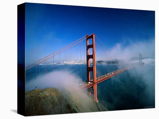 Golden Gate Bridge with Mist and Fog, San Francisco, California, USA-Steve Vidler-Stretched Canvas