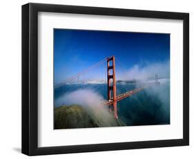 Golden Gate Bridge with Mist and Fog, San Francisco, California, USA-Steve Vidler-Framed Photographic Print