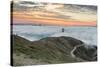 Golden Gate Bridge with morning fog shot at sunrise from Slackers Hill. San Francisco, Marin County-ClickAlps-Stretched Canvas