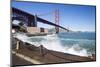 Golden Gate Bridge with the Waves-kropic-Mounted Photographic Print