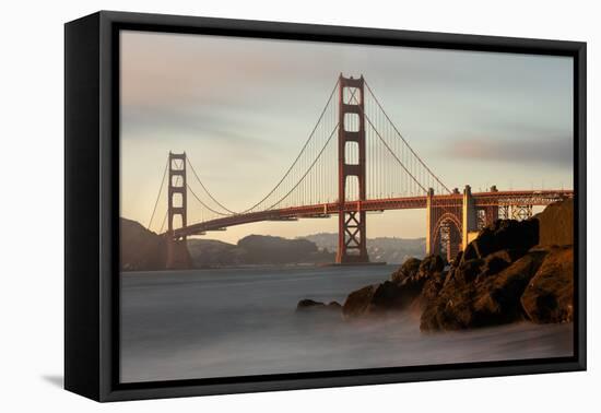 Golden Gate Bridge-Ron Langager-Framed Stretched Canvas