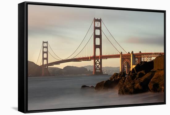 Golden Gate Bridge-Ron Langager-Framed Stretched Canvas