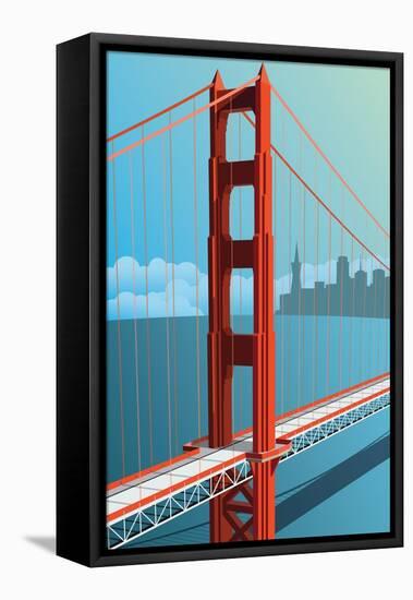 Golden Gate Bridge-Nikola Knezevic-Framed Stretched Canvas