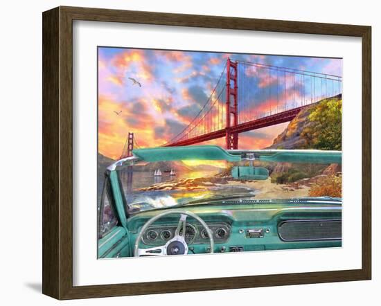 Golden Gate from a Car-Dominic Davison-Framed Art Print