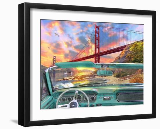 Golden Gate from a Car-Dominic Davison-Framed Art Print