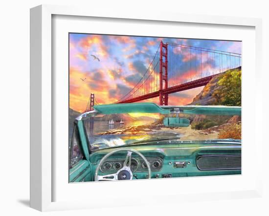 Golden Gate from a Car-Dominic Davison-Framed Art Print