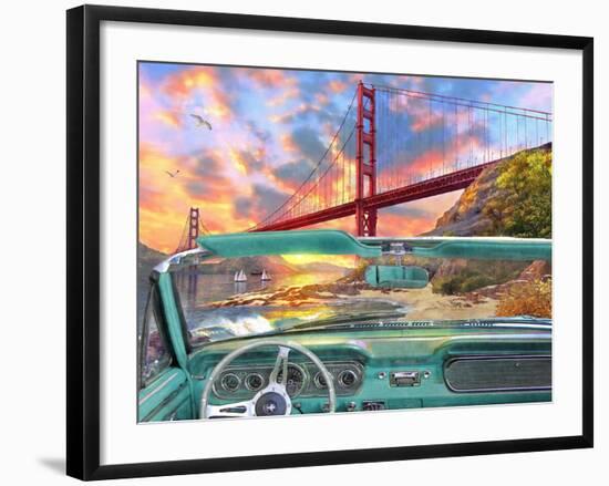 Golden Gate from a Car-Dominic Davison-Framed Art Print