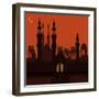 Golden Gate in the Eastern City. the City Walls and the Mosque. Holiday Symbol. Illustration-Dmitrii Usachov-Framed Art Print