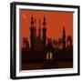 Golden Gate in the Eastern City. the City Walls and the Mosque. Holiday Symbol. Illustration-Dmitrii Usachov-Framed Art Print