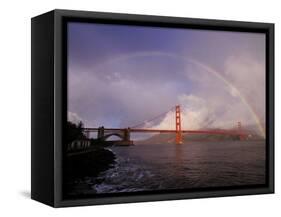 Golden Gate Rainbow-Abraham Lustgarten-Framed Stretched Canvas