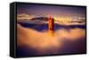 Golden Gate Tower and Low Fog and San Francisco, California-Vincent James-Framed Stretched Canvas