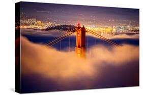 Golden Gate Tower and Low Fog and San Francisco, California-Vincent James-Stretched Canvas