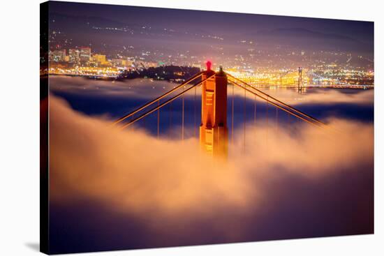 Golden Gate Tower and Low Fog and San Francisco, California-Vincent James-Stretched Canvas