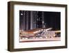 Golden Gleaming Roof of a Metro Station of the Rta in the Evening, Dubai Financial District-Axel Schmies-Framed Photographic Print