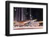 Golden Gleaming Roof of a Metro Station of the Rta in the Evening, Dubai Financial District-Axel Schmies-Framed Photographic Print