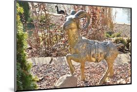 Golden Goat Statue. Chinese New Year 2015.-vivairina-Mounted Photographic Print