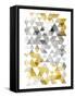 Golden Grey Triangles Mate-OnRei-Framed Stretched Canvas