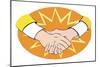 'Golden handshake' - illustration of buisness allegory-Neale Osborne-Mounted Giclee Print