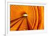 Golden Highway Rail Abstract Underground Railway Pudong Bund Shanghai, China-William Perry-Framed Photographic Print