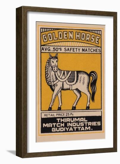 Golden Horse Avg. 50's Safety Matches-null-Framed Art Print